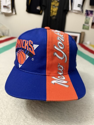 Vintage New York Knicks Sports Specialties Racing Stripe Script SnapBack Hat Cap