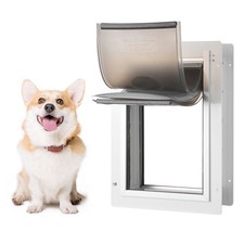 High Strength Pet Door with Scratch Resistant Surface and Quiet Operation Beige