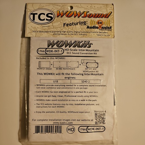 TCS DCC WDK-INT-1 WOWKit WOWSound Decoder Kit Intermountain SD40-2 U18B 1766 | Zustand: New