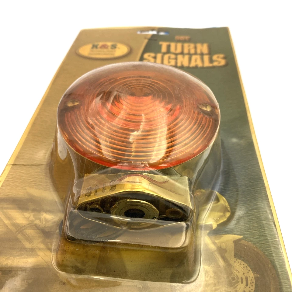 K&S 74-23 Harley Touring cromo plano trasero ámbar intermitente OE# 68404-85 Foto 2 de 4