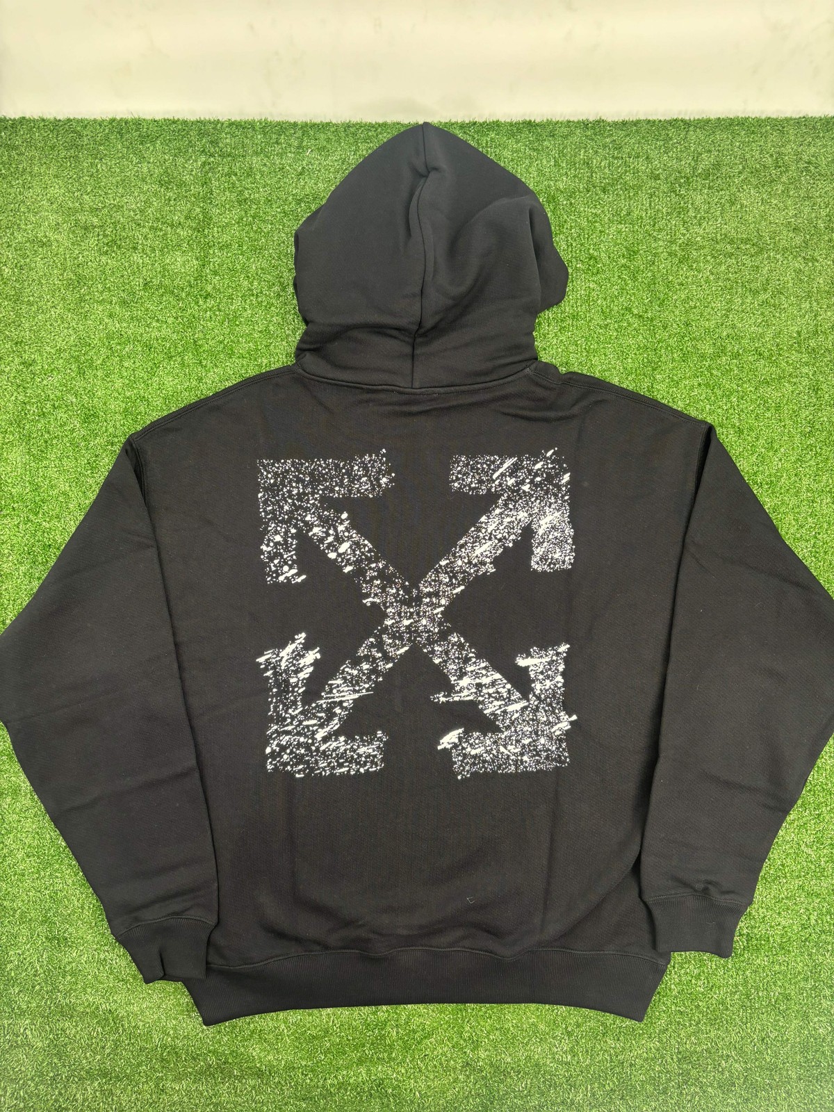 OFF-WHITE "Paint Splatter Arrows" French Terry Pullover Hoodie Size XS