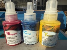 3  100ml DTF/DTG Ink Set Cyan Magenta Yellow For Epson Printer New Sealed