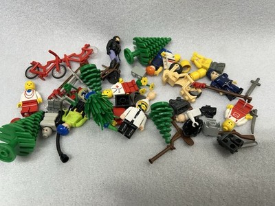 Lego Lot Trees, People, Bikes, Weapons Plus