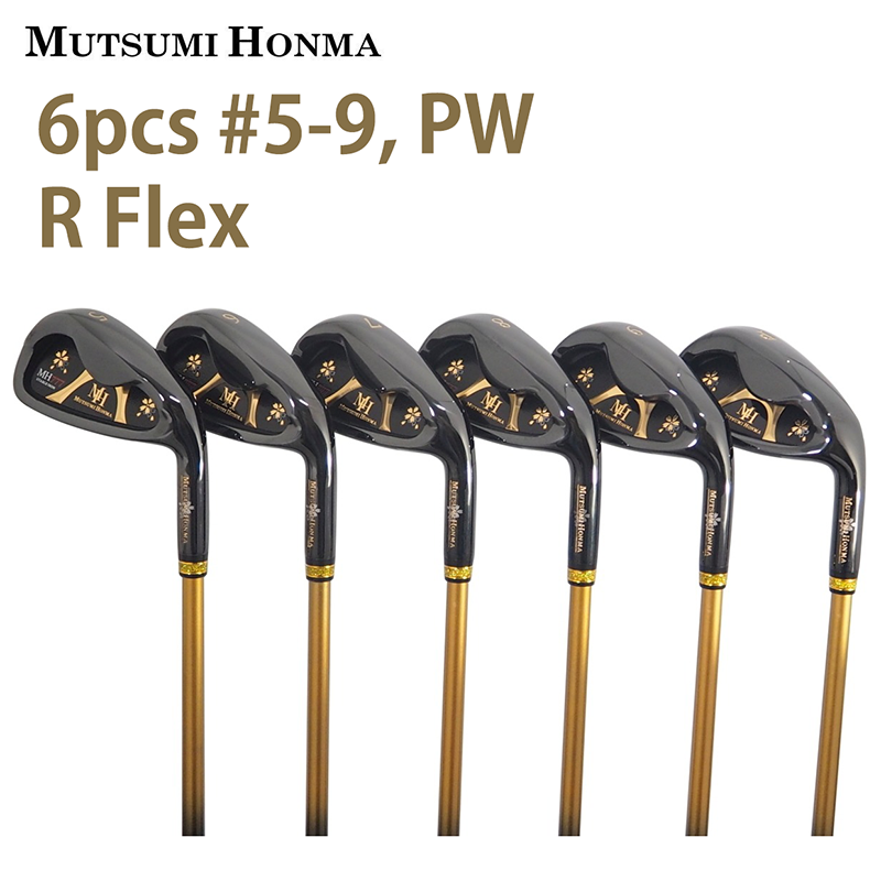MUTSUMI HONMA MH-777 One Length Iron Set 6pcs 5-9 PW R Flex Black