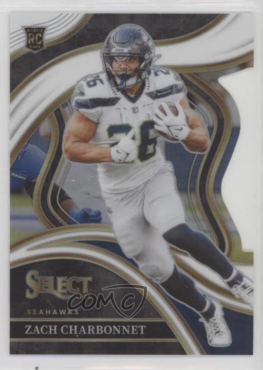 2023 Panini Select Club Level White Prizm Die-Cut /199 Zach Charbonnet #202 0n64