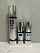  Hommage Essential Face Care Kit- Cleanser, Moisturizer, Eye Serum, NWOB