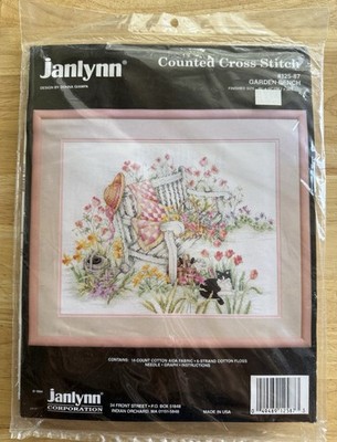 Janlynn Counted Cross Stitch Kit GARDEN BENCH 125-87 Kit 15  x 12  