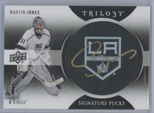 2019-20 Upper Deck Trilogy signature puck Martin Jones Auto Los Angeles Kings