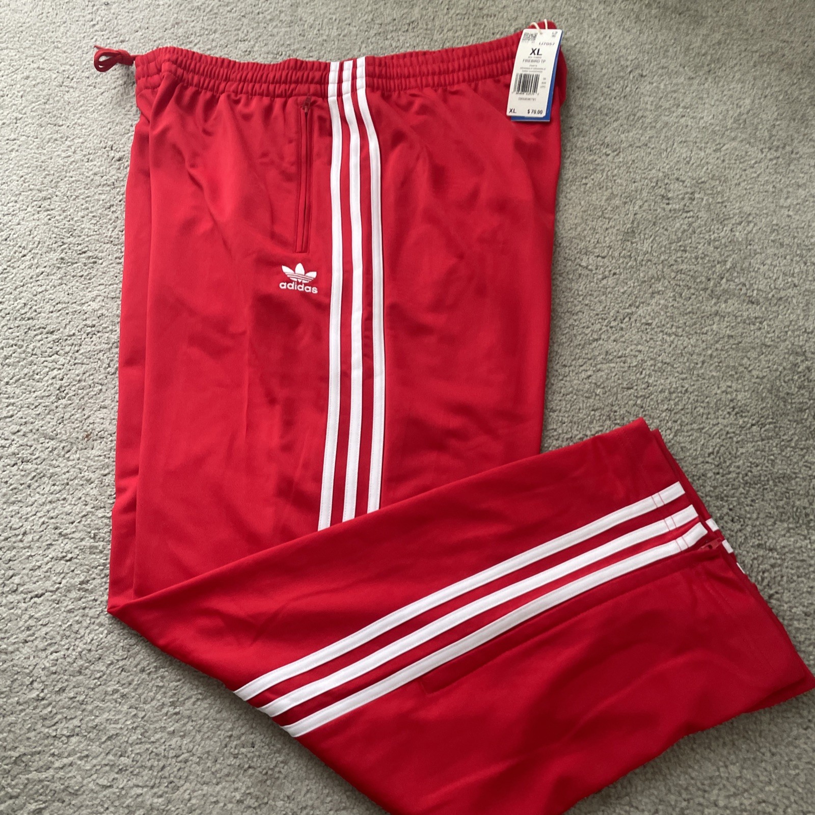 ADIDAS Original Firebird  Track Pants Men’s XL IJ7057 Red White Zip Pockets NWT