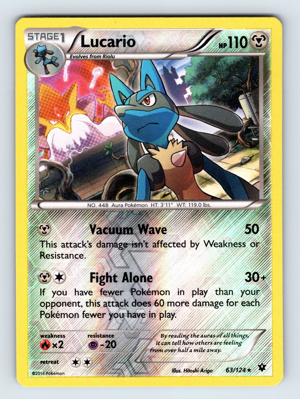 Lucario 63/124 Fates Collide Reverse Holo
