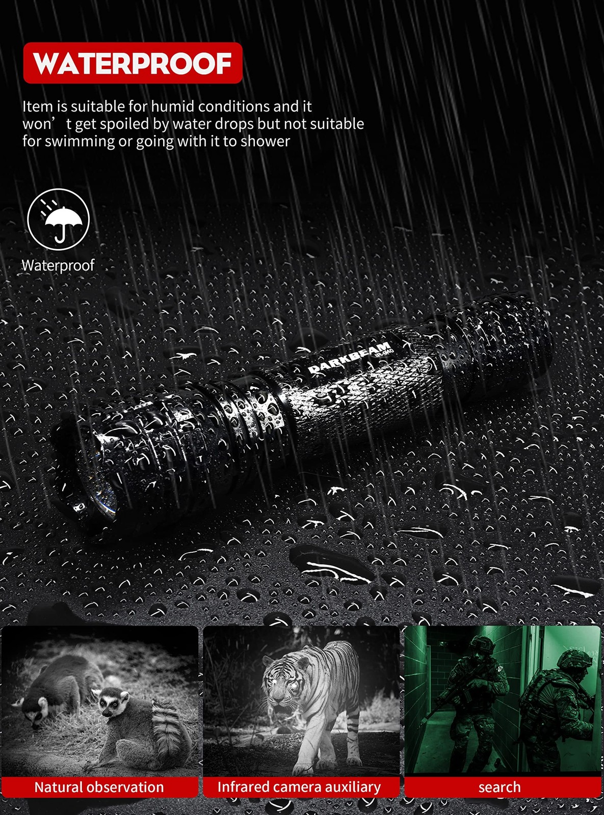 DARKBEAM ir Flashlight Infrared 940nm Lights LED Mini for Night Vision, Recha...