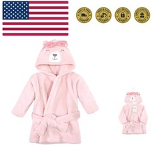 Unisex Baby Plush Animal Face Bathrobe