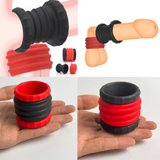 Male Detachable Silicone Ball Stretcher Rings Dual Lockable Enhancer 2-colors