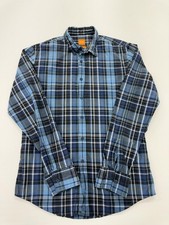 Hugo Boss Men's Blue Plaid Slim Fit Button-Down Shirt Size M