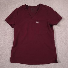 FIGS Shirt Womens XS Red Scrub Top V Neck Tunic Technical Collection Medical