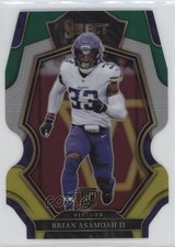 2022 Select Premier Level Green & Yellow Prizm Die-Cut Brian Asamoah II 0zt4
