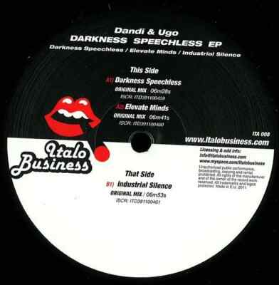 DJ Dandi & Ugo Darkness Speechless Ep Vinyl Single 12inch Italo Business