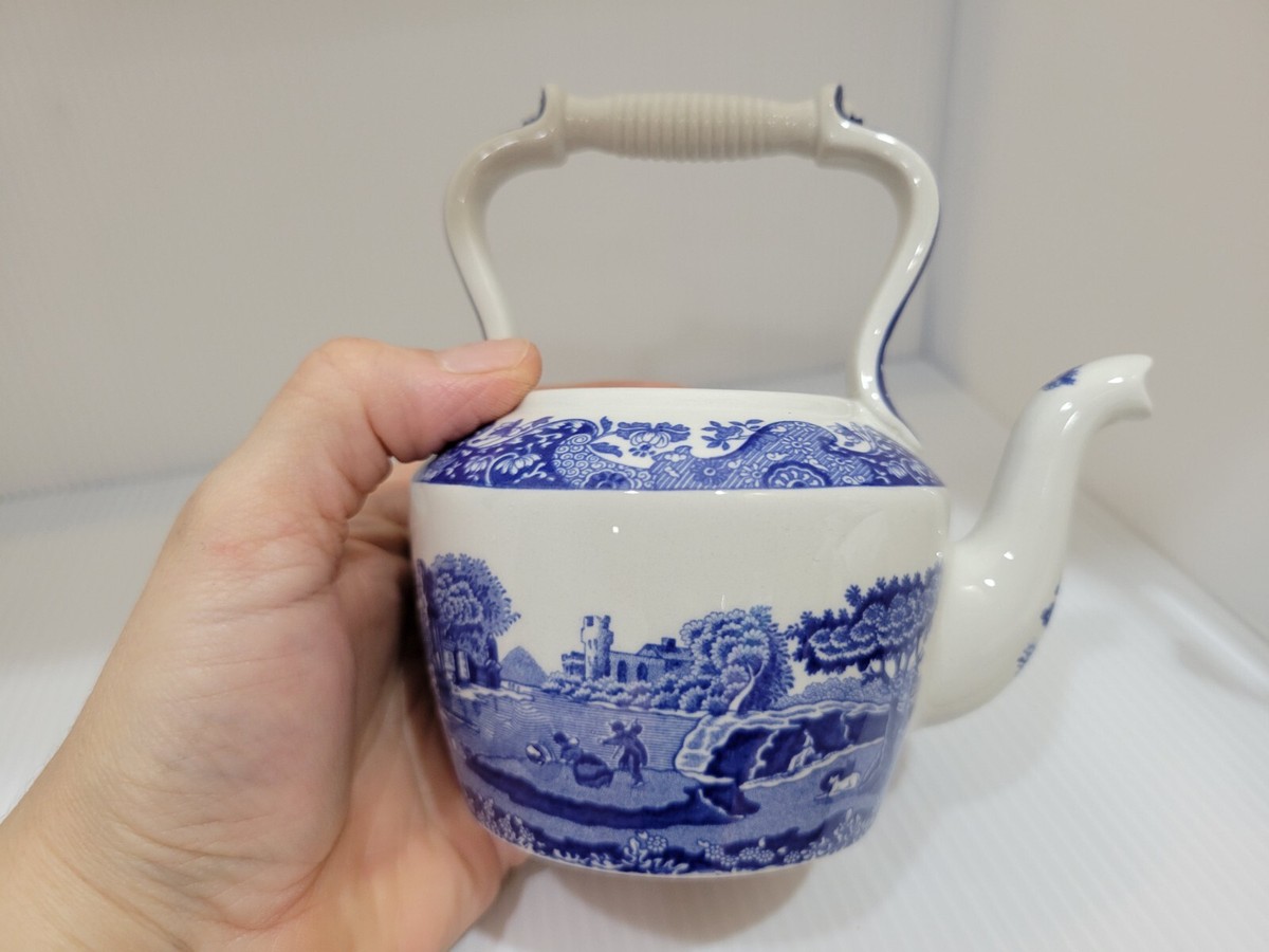 Copeland Vintage Miniature Spode Teapot in Blue Italian Garden Scenery  Pattern