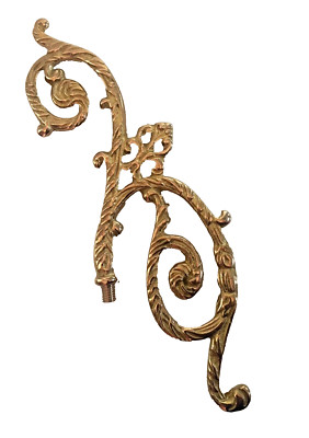 NEW 7'' x 2-1/4'' Unf cast brass Swirl arm back Lamp Part threaded 1/4''-27 male