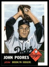 John Podres 1991 Topps Archives 1953 #263 Brooklyn Dodgers