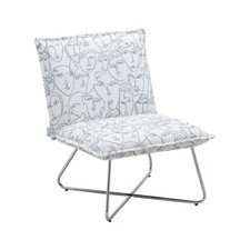 Nordic Picasso Printed Fabric Padded Leisure Chair Accent Chair Armless Chair 