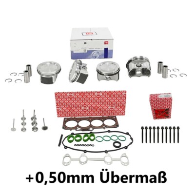 ZK Dichtungssatz+Schrauben+Kolben+0,5+ Ventile für VW 1.6 Elring 804.870 376.131