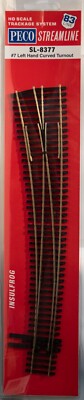 peco様 Peco #SL-8377 North American-Style Code 83 #7 Curved Turnout