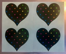 RARE Vintage 1989 Mrs. Grossman's Scott Silverman Black Heart Polka Dot Stickers