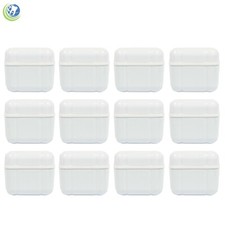 12X Denture Retainer Mouth Guard Storage Case Soaking Rinsing Bath Basket White