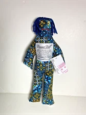Dammit Doll 12" Plush Stress Reliever Boho Design Blue Hair NEW w/tag