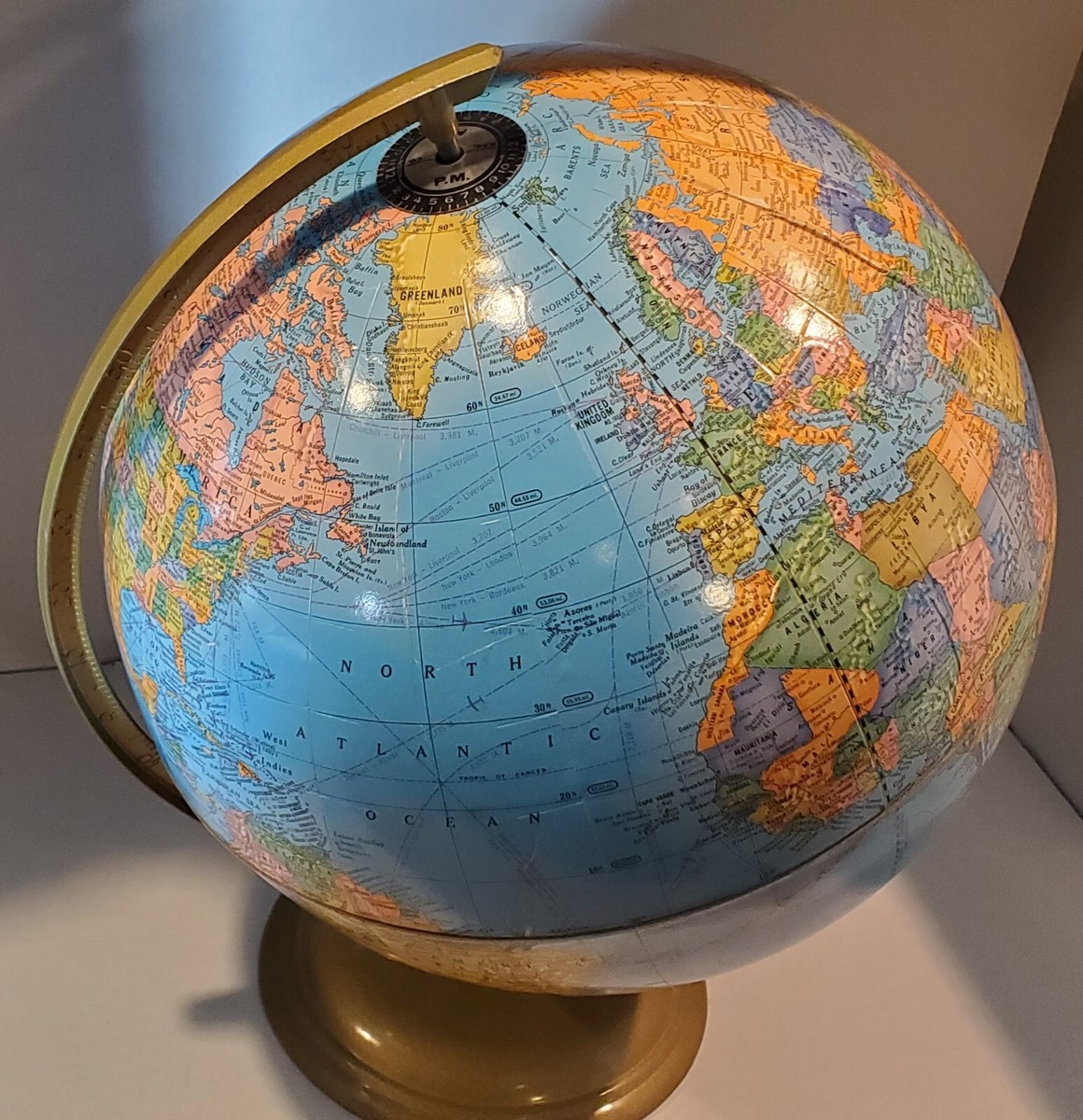 Vintage Cram's Imperial World Globe 12” Desk Tabletop Classroom