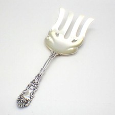 Renaissance Asparagus Serving Fork Dominick and Haff  Sterling Silver Mono LNB