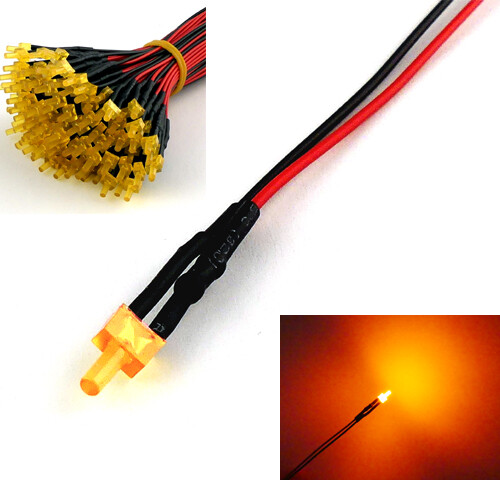 1,8mm 2mm 3mm 5mm 12V LED mit 20cm Kabel AUSWAHL  klar matt auto RGB UV - Bild 24 von 60