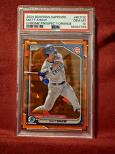 2024 Bowman Chrome Prospects Orange Sapphire #BCP-30 Matt Shaw /25 Cubs PSA 10