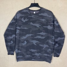 Athleta Sweatshirt Womens M Studio to Street Camo 3/4 Sleeve Gray Relaxed Fit