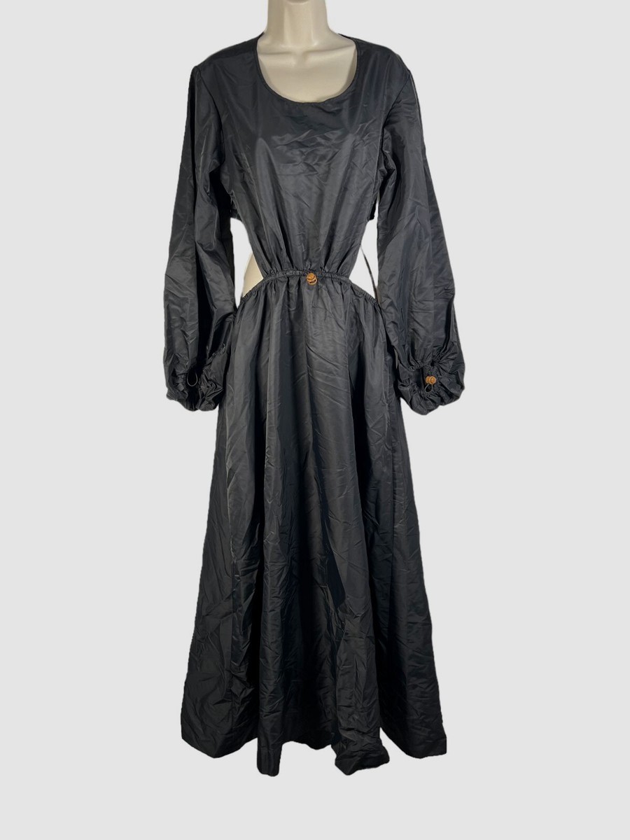 knee length dresses for ladies Staud Joan Maxi Dress Black 8