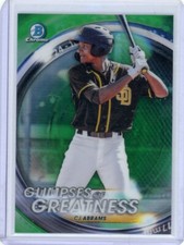 2020 Bowman Chrome C.J. Abrams Glimpses of Greatness RC Green Refractor #/99 QTY