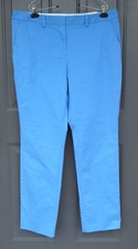 Lands End Women's Mid Rise Straight Leg Chino Pants Sea Cliff Blue New
