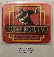 The Official NFL Super Bowl Patch Collection Super Bowl V Colts Cowboys 1971