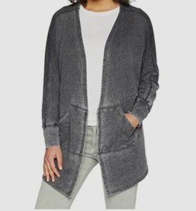 french terry open front cardigan