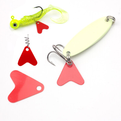 Fishing lure Plastic Red Heart Shape Sequin Spinners Trout Spoon Hook Tail  DIY | eBay