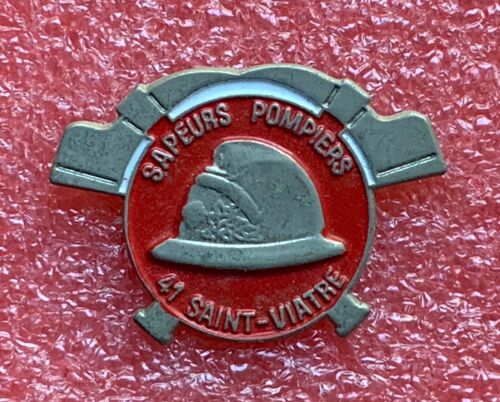 T03 Pins SAPEURS POMPIERS SAINT VIATRE 41 French Firefighter Vintage Lapel pin - Photo 1/2