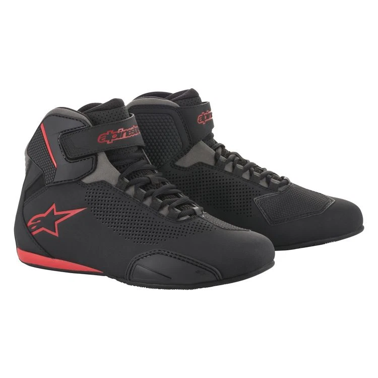 Alpinestars Men's Sektor Vented Motorcycle Shoe Black/Gray/Red - 12.5