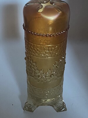 FENTON RINGELBLUME KARNEVAL GLAS ''ORANGENBAUM'' HUTNADELHALTER