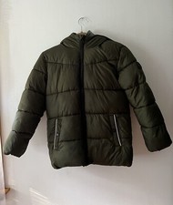 Michael Kors Hooded Jacket Size 10-12 Color Green Olive Fleece Lined Zip up