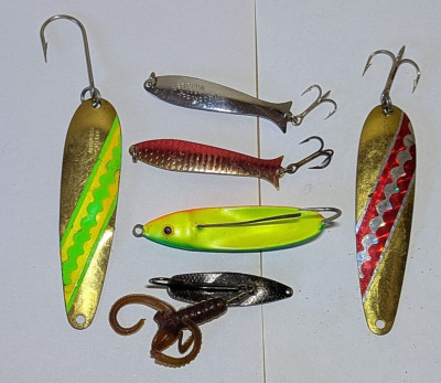 Vintage Spoon Lot Avery Assassin, Mooselook , Mepps, Salmon, Bass, Nice ...