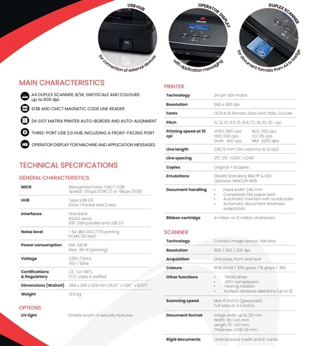 OLICOM / OLIVETTI  PRINTER LCD PASSBOOK NEW BLACK - Image 3 of 3