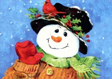 Holly Snowman LPG Greetings Christmas Card