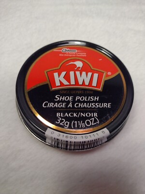 KIWI, Shoe Polish, Family Company, SC Johnson, Since 1906, Black, 32g, 1-1/8 oz.