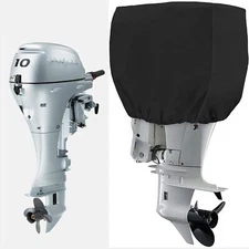 15 - 30 HP Boat Outboard Motor Engine Cover Black Universal Trailerable